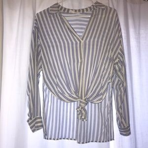 White and blue striped Blouse